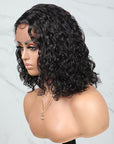 Short Bob Water Wave Human Wig 5x5 13x4 Transparent Lace Front Human Hair Wigs