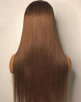 #4 Chestnut Brown Lace Front Human Hair Wigs Brazilian Straight Hair Lace Closure Wigs