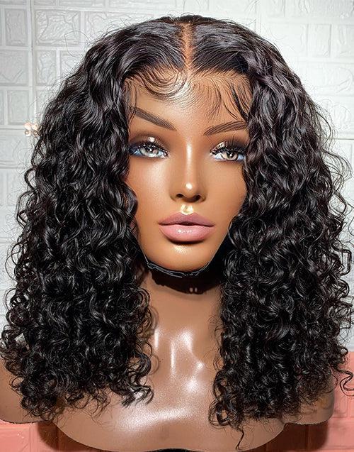 Pre Cut Lace 5x6 Lace Closure Wig Glueless Crystal Lace Curly Human Ha Belle Canadienne 7717