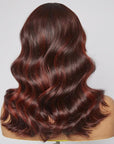 Limited Design | Copper Red Highlight Loose Wave 5x5 Closure Lace Glueless Mid Part Long Wig 100% Human Hair
