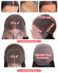4C Kinky Edge Glueless Invisible Crystal HD Lace Kinky Straight 13x4 Lace Front Bob Wig Yaki Straight Human Hair Wig