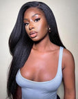 Glueless Clear HD Lace Kinky Straight 13x4 Lace Front 4x4 Lace Closure Human Hair Wigs