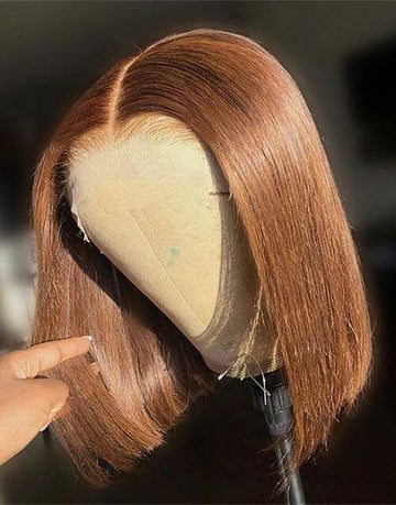 Chestnut Brown Bob Cut 13x4 Lace Frontal Wigs | 4x4 Closure Wigs