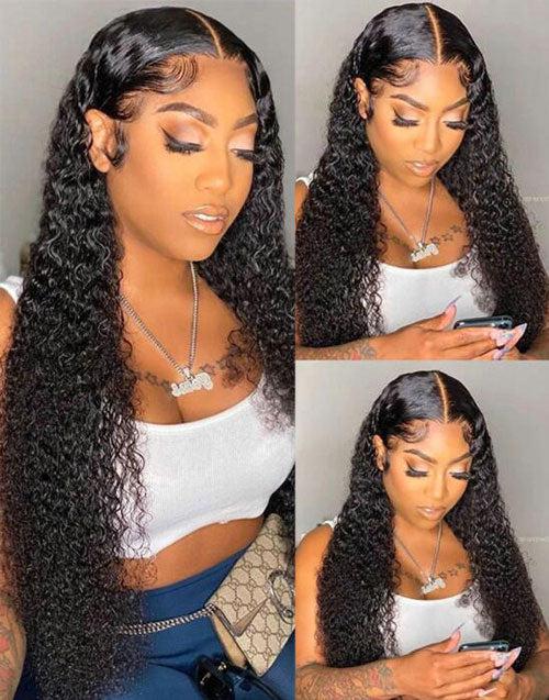 4x4 Jerry Curly Human Hair Lace Closure Wig /13x4 Frontal Lace Wigs