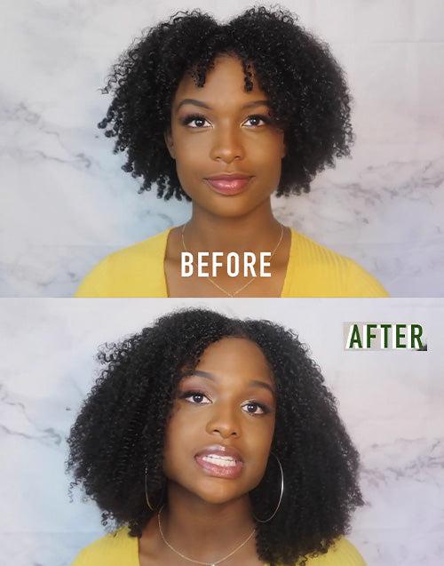 4B 4C Mongolian Afro Kinky Curly Thin V Part Wig Without Leave Out (Must TRY)