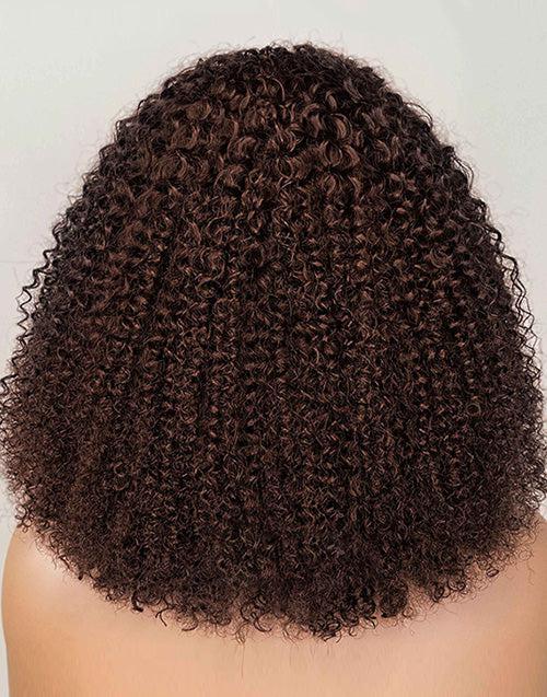 Brown Colored Curly 13x4 Lace Front Bob Wig Glueless 5x5 Bob Human Hair Wig