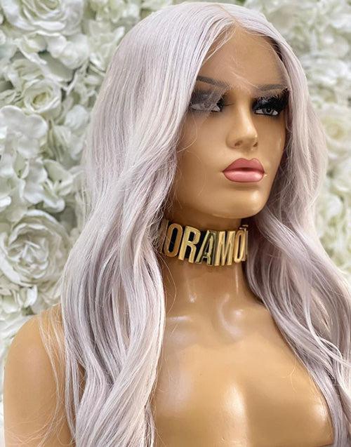 Pure Blonde Pink Color Long Wavy 13x4 Lace Front Wigs 4x4 Lace Closure Human Hair Wig