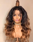T1B/4/27 Body Wave 13x4 Lace Front Wig Honey Blonde Glueless 4x4 Lace Closure Wig