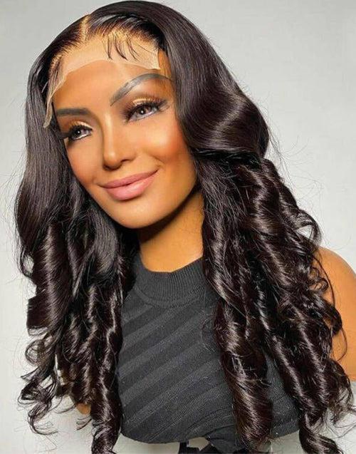 5X5 Crystal Lace Romance Curl Double Drawn Human Hair Bob Lace Closure Wigs