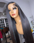 5X5 HD Lace Straight Lace Closure Wig 180% Brazilian Human Hair Wig