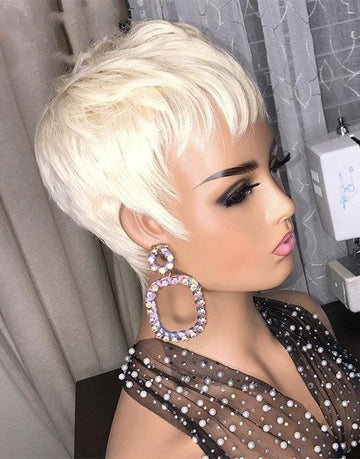 613 Blonde Short Pixie Cut Lace Frontal Wigs