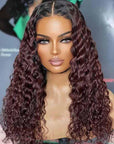 T1B/Burgundy Water Wave 13x4 Lace Front Wig Glueless Human Hair Wig