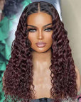 T1B/Burgundy Water Wave 13x4 Lace Front Wig Glueless Human Hair Wig