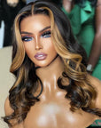 Loose Wave 13x4 Balayage Honey Blonde Lace Front Wig Glueless Human Hair Wigs