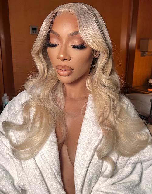 Blonde Highlight Wavy 13x4 Lace Front Wig Glueless HD Lace Human Hair Wig