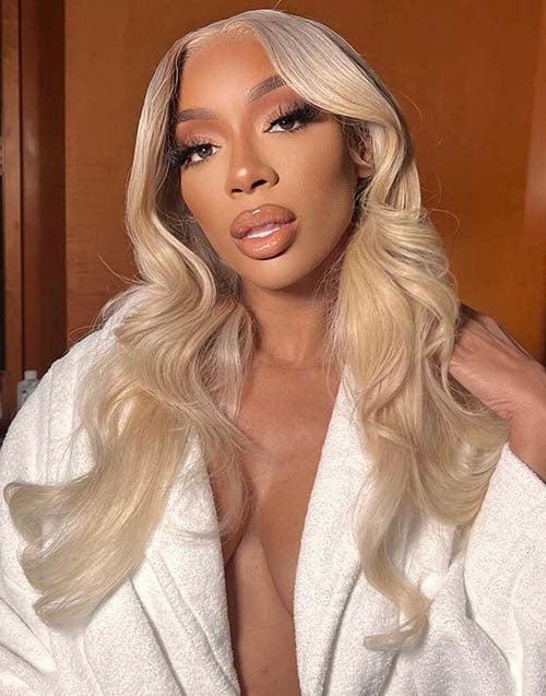 Blonde Highlight Wavy 13x4 Lace Front Wig Glueless HD Lace Human Hair Wig
