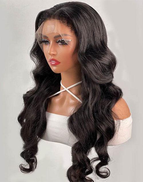 Body Wave Full Lace Wig With 4C Hairline Edge Brazilian Human Hair Wigs