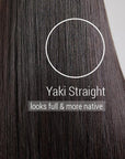 Yaki Straight Ultra Natural Minimalist Undetectable Lace Long Wig With Bangs 100% Human Hair