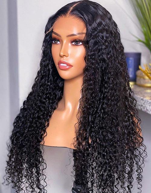 Crystal Lace 4x4 UNDETECTABLE HD Lace Malaysian Curly Human Hair Closure Wigs