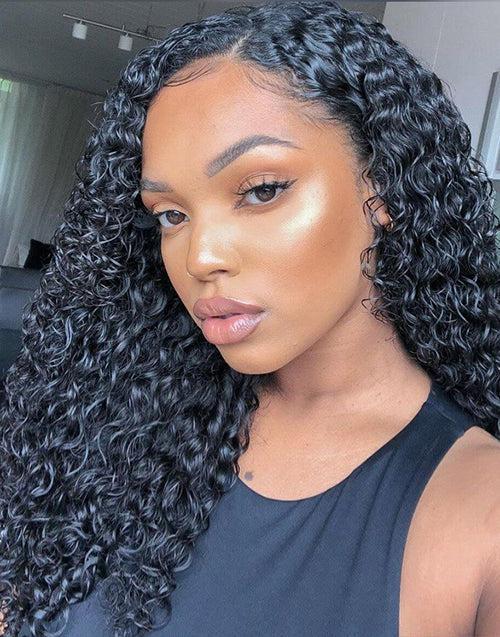 Crystal Lace 4x4 UNDETECTABLE HD Lace Malaysian Curly Human Hair Closure Wigs