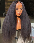 Crystal Lace Kinky Straight 13x4 Lace Frontal Human Hair Wigs 4X4 HD Lace Closure Wigs