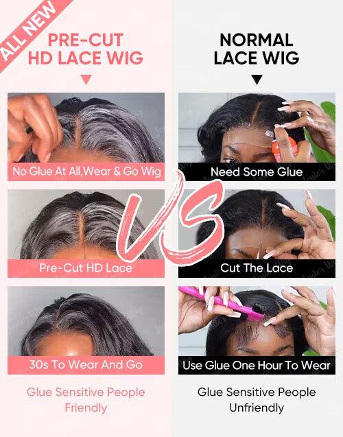 Deep Wave Pre Cut 5x6 Lace Closure Bob Wig Glueless Crystal Lace Human Hair Wig