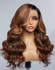 Limited Design | Blonde Highlight Loose Body Wave 13x4 Frontal HD Lace Long Left Side part Wig 100% Human Hair