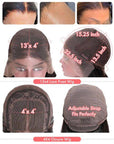99j Burgundy Water Wave Wig 4x4 13x4 Closure Human Hair Wigs