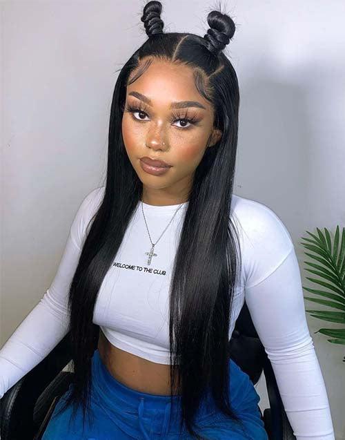 Tiktok Straight 13x4 Lace Front Wig Glueless 4x4 Lace Closure Human Hair Wigs