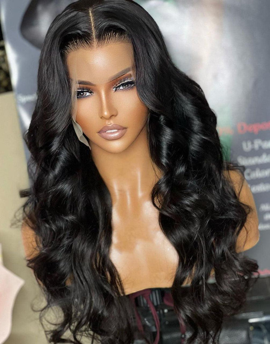 Crystal Lace 13x4 Invisiable Lace Body Wave Lace Front Wig Brazilian Human Hair Wig