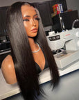 Tiktok Straight 13x4 Lace Front Wig Glueless 4x4 Lace Closure Human Hair Wigs