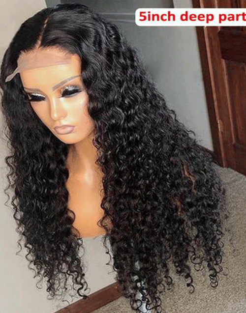 HD Lace 5x5 Curly Lace Closure Wig Glueless Brazilian Human Hair Wigs