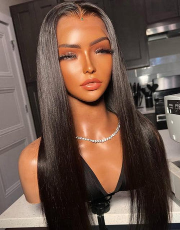 Tiktok Straight 13x4 Lace Front Wig Glueless 4x4 Lace Closure Human Hair Wigs