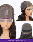 Loose Wave 5x5 Closure Lace Glueless Long Wig With Cute Bangs 100% Human Hair | Face-Framing