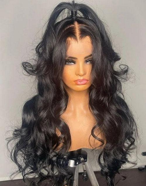 Body Wave Full Lace Wig With 4C Hairline Edge Brazilian Human Hair Wigs