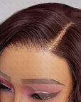 200% Mega Density | Dark Purple Water Wave 5x5 Closure HD Lace Glueless Side Part Long Wig 100% Human Hair