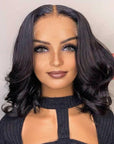 Gorgeous Natural Black Loose Wave 5x5 Closure Lace Glueless Wig With 3 Cap Sizes 100% Human Hair