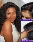 4C Edges | Water Wave Kinky Edges Free Parting 13x4 Undetectable Lace Front Wig | Afro Inspired
