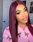 Belle Canadienne READY TO GO WIG Sugar Plum Color Straight Middle Part Glueless Closure Wig