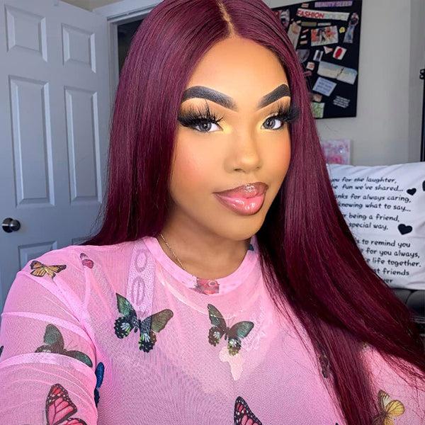 Belle Canadienne READY TO GO WIG Sugar Plum Color Straight Middle Part Glueless Closure Wig